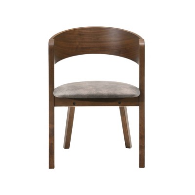 High Walnut Wood Upholstered Mid-Century Modern Arm Chair