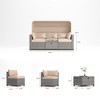 ONWITH 6 Pieces Patio Furniture Sets, Outdoor Rattan Daybed with Retractable Canopy - 3 of 4