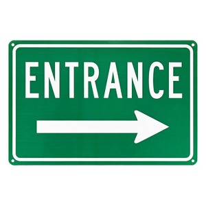 Unique Bargains Aluminum Reflective Rust-Free Waterproof Right Arrow Entrance Signs 1 Pc - 1 of 4