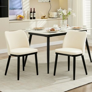 Dining Chairs Set of 2,Upholstered Velvet Dining Room Side Chairs, Chair for Dining Table with Padded Seat and Wood Legs-Modern Dining Chairs - 1 of 4