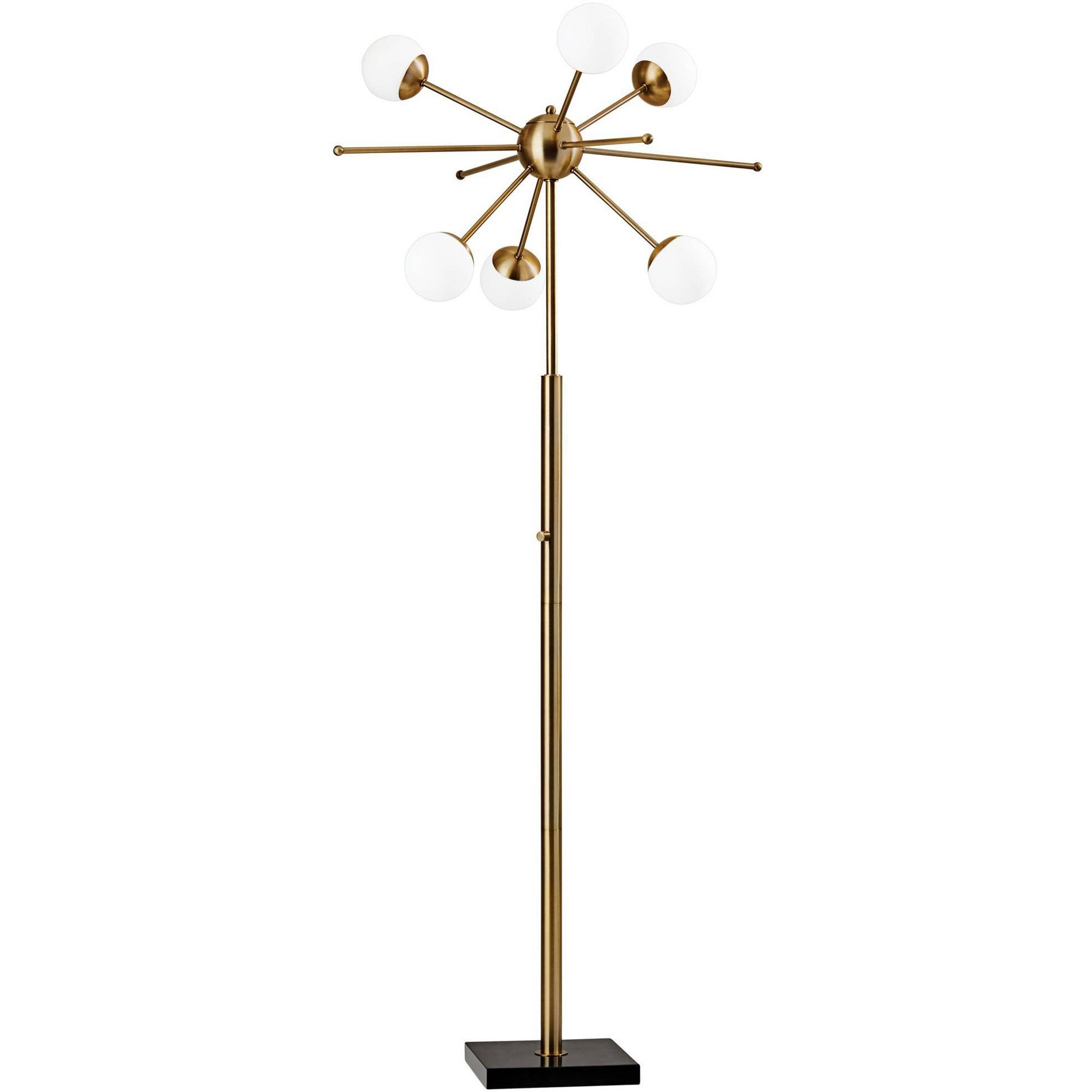 Adesso Doppler Antique Brass Modern LED Sputnik Floor Lamp