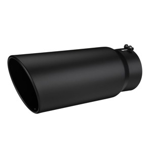 GOTGELIF 5" Inlet 6" Outlet 15" Long Stainless Steel Car Exhaust Tip Exhaust Muffler with Rolled Edge - 1 of 4