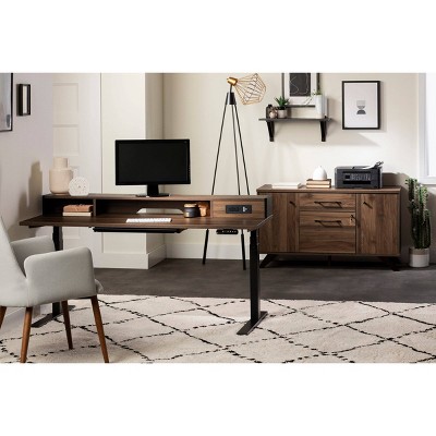 Natural Walnut 47.75'' Wide Filing Credenza with Locking Drawer