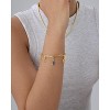 14K Gold Plated Adjustable Bracelet for Women | Twisted Bar & Paperclip Charm Chain Bracelets with Moon, Evil Eye - 2 of 4