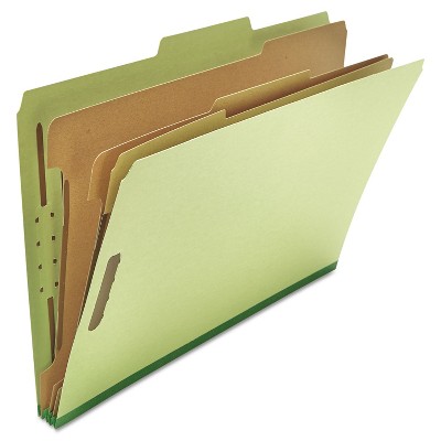 UNIVERSAL Pressboard Classification Folder Legal Eight-Section Green 10/Box 10296