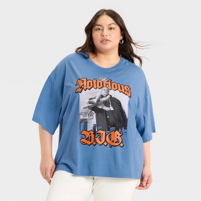 Women's Notorious Big Oversized Graphic T-Shirt - Blue