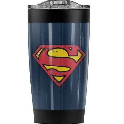 Superman Distressed Shield Steel Tumbler 20oz Coffee Travel Mug