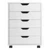 Halifax 5 Drawer Cabinet With Casters White - Winsome : Target