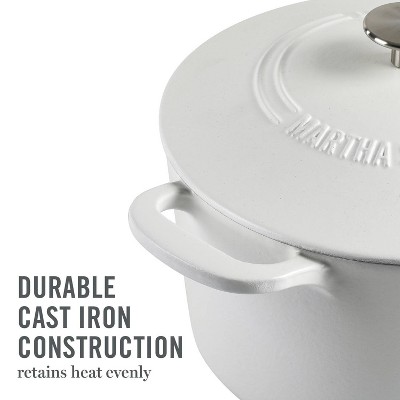 Matte White 7qt Enameled Cast Iron Dutch Oven with Stainless Steel Knob
