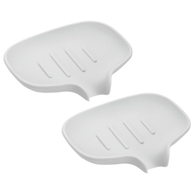 Unique Bargains Bathroom Kitchen Sink Silicone Anti-slip Self-Draining Soap Dish