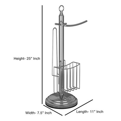 Chrome Stainless Steel Freestanding Toilet Paper Holder with Storage
