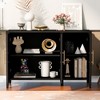 Features 3-Door Metal Handle Sideboard and Storage Cabinet Suitable For Hallway, Entrance Hall, Living Room, and Bedroom - ModernLuxe - image 2 of 4