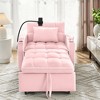 Convertible Upholstered Adjustable Pull-Out Sleeper Chair Sofa Bed with Multi-Pockets, USB Port, and 3-in-1 Function for Living Room - 3 of 4