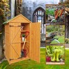 NicBex 68.5 Inch Tall Wood Outdoor Storage Shed with 2 Shelves for Backyard Garden,Patio,Natural - 4 of 4