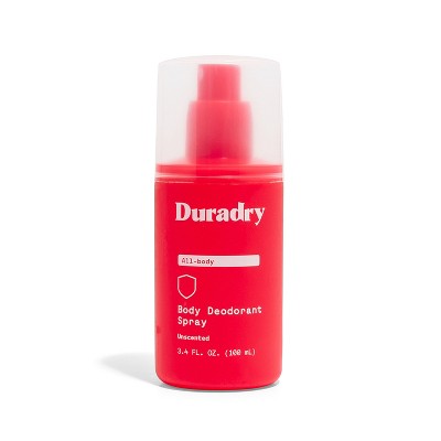 Duradry Body Deodorant Spray - Aluminum Free, Prevent Body Odor Naturally