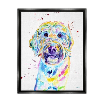 Stupell Industries Vivid Goldendoodle Dog PetFloater Canvas Wall Art