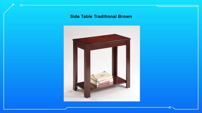 Espresso Composite Wood Rectangular Side Table with Shelf