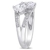 EVERLY JEWELRY |Sterling Silver 0.05 CT TW Diamond And 3 1/5 CT TGW White Cubic Zirconia Fashion Ring - 2 of 4