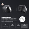 VEVOR Motorcycle Helmet, 24.0-24.4 in,Unmasked, Smart Street ABS & High Density Helmet with Bluetooth Slot & Interchangeable Lens, Black - 3 of 4