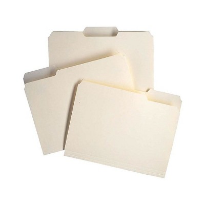 Staples 100% Recycled Manila File Folders Letter 3-Tab 100/Box (246850) TR246850-CC