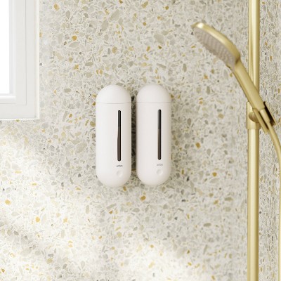 White Wall-Mounted Soft-Touch Soap Dispenser