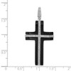 Black Bow Jewelry 14k White Gold 1/4 Ctw Diamond & Onyx Cross Pendant, 20 x 40mm - 4 of 4