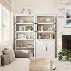 Acekool 5-Tier Farmhouse Bookshelf with Doors, Wooden Storage Cabinet for Living Room, Office, Bedroom - 3 of 4