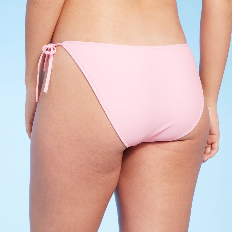 Women's Side-Tie Cheeky Low-Rise High Leg Bikini Bottom - Wild Fable™ Pink, 6 of 11
