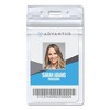 50pk Vertical Resealable ID Badge Holder 3.75" x 3.68" Clear - Advantus: Vinyl Name Badge Holders, Snap Closure, Solid Pattern - 4 of 4
