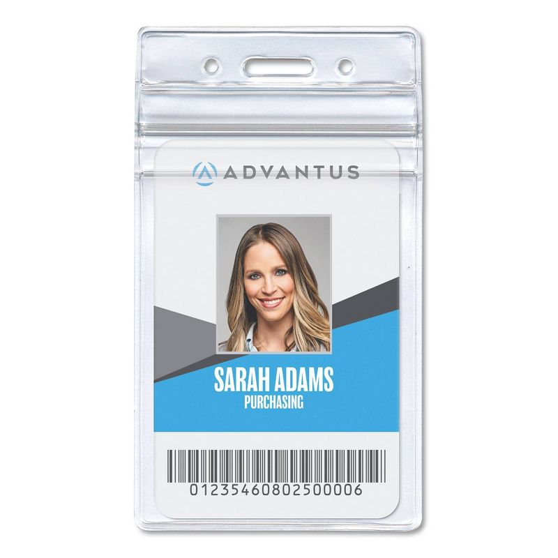 50pk Vertical Resealable ID Badge Holder 3.75&#34; x 3.68&#34; Clear - Advantus, 4 of 5