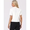 Allegra K Women's Business Casual Open Front Notch Lapel Lightweight Short Sleeve Cardigan Blazer - 4 of 4