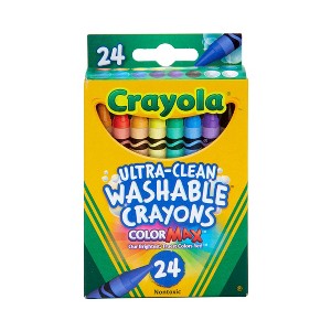 Crayola 24ct Ultra Clean Washable Crayons: Non-Toxic, Multicolor, 24 Pack for Toddlers, Ages 3+ - 1 of 4