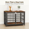 XBRIGH 26in Dog Crate with Lock & Double Door, Wooden Kennel End Table for Small/Medium Dogs, Aged Black - 3 of 4