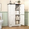 USIKEY Farmhouse Storage Cabinet with 2 Adjustable Shelves, Bathroom Cabinet with 4 Doors, Kitchen Cabinets, Cupboard for Kitchen, Living Room - 4 of 4