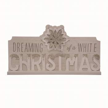 Transpac Wood White Christmas Layered Decor