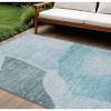 Teal Blue Artichoke Green And Blue Abstract Washable Indoor Outdoor Area Rug - 2 of 4