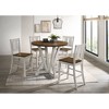 HOMES: Inside + Out 5pc Naxti Rustic Round Counter Height Dining Table Set Light Oak/Antique White: Farmhouse Style, 4 Slat Back Chairs - image 2 of 4