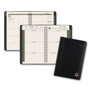 Recycled Weekly Block Format Appointment Book, 8.5 x 5.5, Black Cover, 12-Month (Jan to Dec): 2026 - 1 of 4