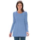 Jessica London Women’s Plus Size Ribbed Baby Doll Tunic Sweater