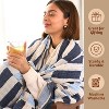 Folkulture Throw Blanket for Couch 50" x 60" | 100% Recycled Cotton Throw Blanket Lightweight | Guest Room Must Haves Blanket (Winter Blue) - 2 of 4