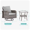 Sonkuki Patio Bistro Sets, 3- Piece Outdoor Swivel Rocking Chairs Set of 2 with Rattan Side Table for Patio Porch Pool - 3 of 4