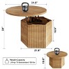 WOWLIVE Lift Top Fluted Coffee Table with Storage, Hexagon Wood Accent Cocktail Table for Living Room - 3 of 4