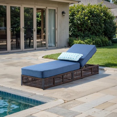 Buenhomino Outdoor Chaise Lounge Chairs with 5-inch Cushions, 5 Level Adjustable Backrest Recliner for Poolside Lounging or Patio Retreat