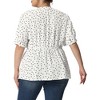 Agnes Orinda Women's Plus Size Polka Dots V Neck Short Sleeve Wrap Peplum Blouse - 4 of 4