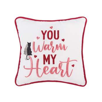 C&F Home 10 X 10 Inch You Warm My Heart Valentine's Day Embroidered Throw Pillow