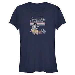 Juniors Womens Snow White and the Seven Dwarves Retro Stripe T-Shirt - 1 of 4