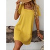 Women's Square Neck Short Sleeve Casual Dress with Pockets - Stylish and Comfortable Skirt - 2 of 4