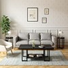 Hooseng 3 PCS Coffee Table Set Rectangle Coffee Table and 2 PCS Round End Tables Metal Frame and Particle Board Tabletop - 4 of 4