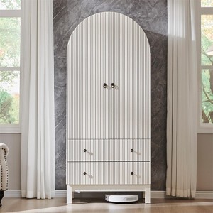 SinCiDo Arched Cabinet, 71 "High Pantry Cabinet, with Adjustable Shelves and 2 Large Drawers, Cabinet, for Living Room, Bathroom, Kitchen - 1 of 4