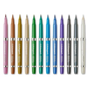 KINGART Metallic Brush Pens 12 Colors - 1 of 4